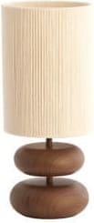 Light & Living Tafellamp Danialo - hout print d bruin+touw crème Bruin Tafellamp