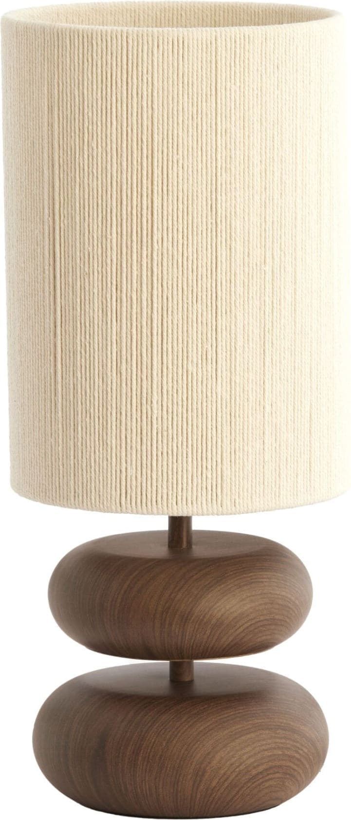 Light & Living Tafellamp Danialo - hout print d bruin+touw crème Bruin Tafellamp
