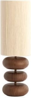 Light & Living Tafellamp Danialo - hout print d bruin+touw crème Bruin Tafellamp