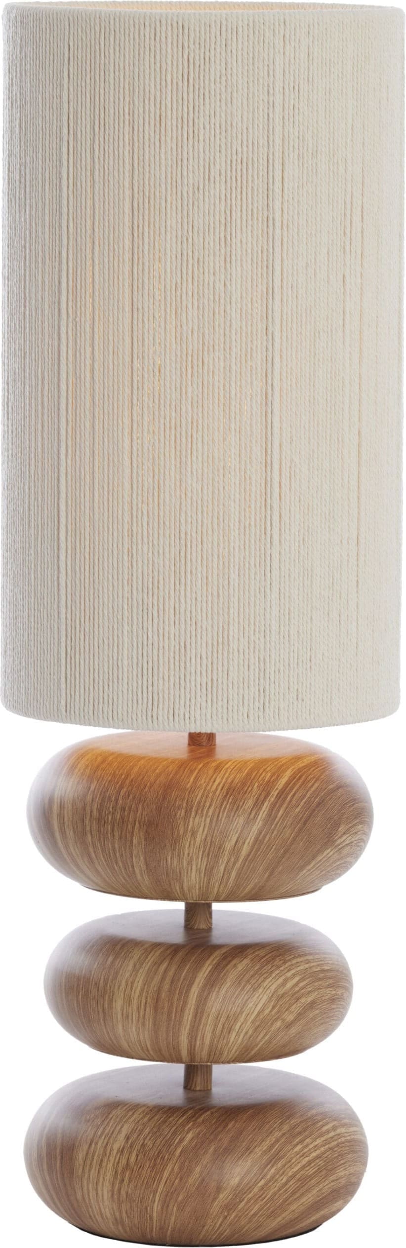 Light & Living Tafellamp Danialo - hout print naturel+touw crème Bruin Tafellamp