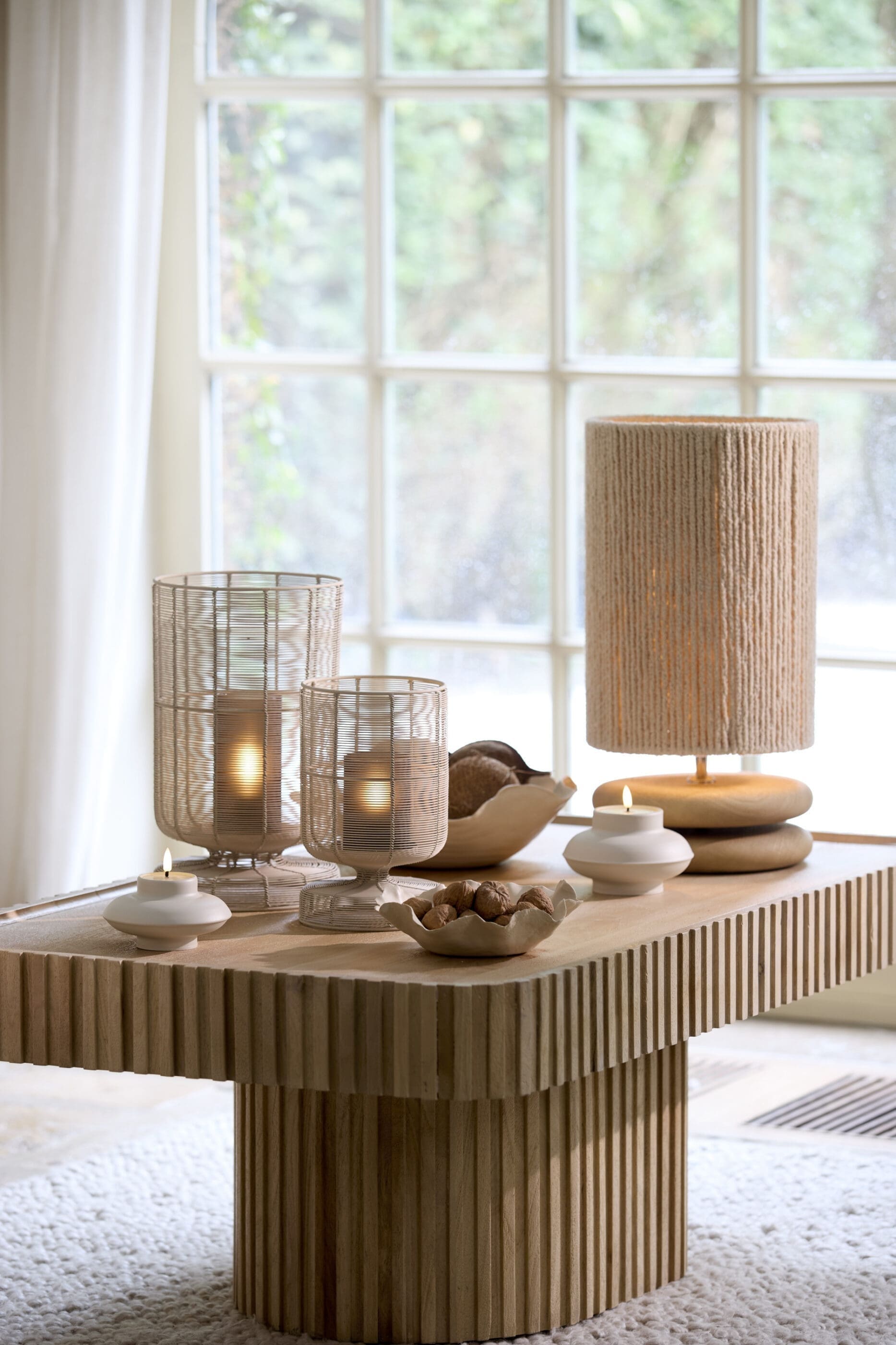Light & Living Tafellamp Eboli - hout mat naturel Bruin Tafellamp