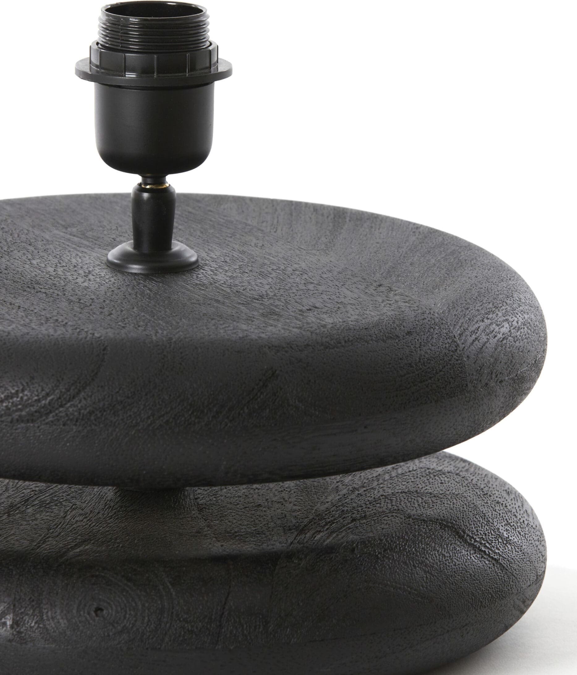 Light & Living Tafellamp Eboli - hout mat zwart Zwart Tafellamp