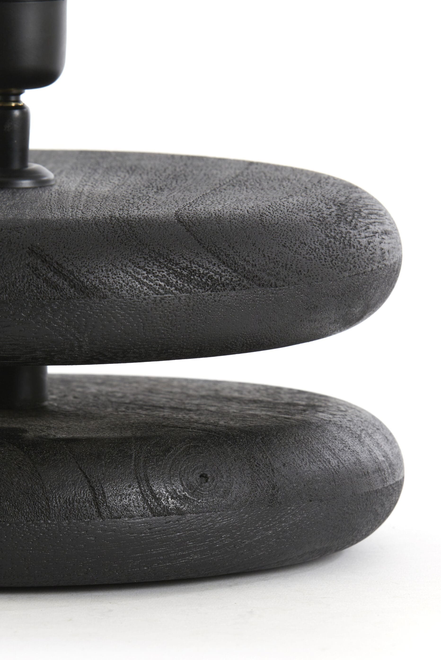 Light & Living Tafellamp Eboli - hout mat zwart Zwart Tafellamp