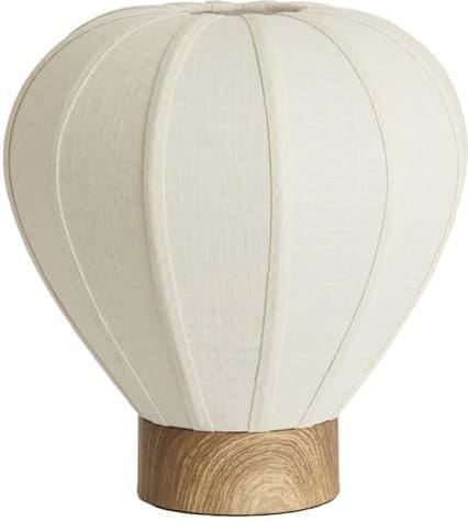 Light & Living Tafellamp Kyzo - hout print naturel+linnen crème Wit Tafellamp