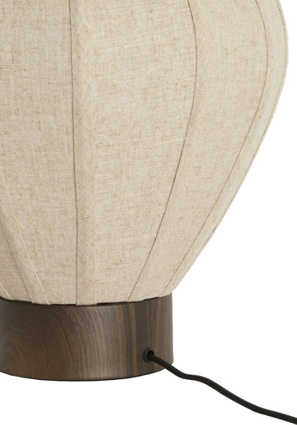 Light & Living Tafellamp Kyzo - hout prnt d bruin+linnen naturel Bruin Tafellamp
