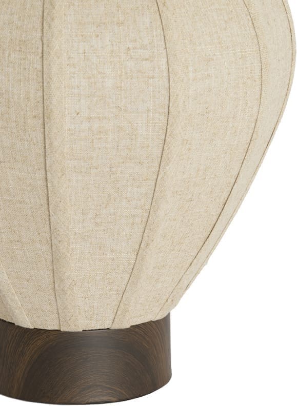 Light & Living Tafellamp Kyzo - hout prnt d bruin+linnen naturel Bruin Tafellamp
