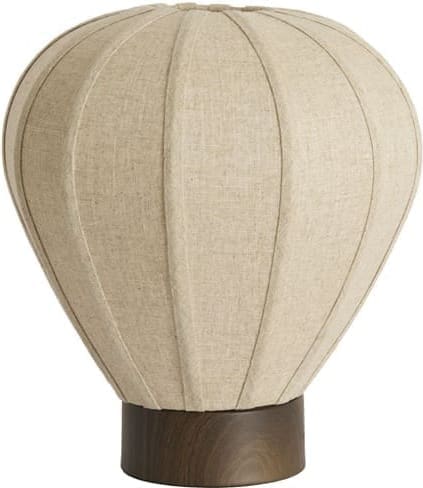 Light & Living Tafellamp Kyzo - hout prnt d bruin+linnen naturel Bruin Tafellamp