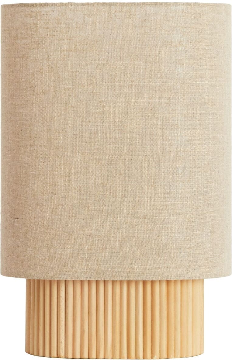 Light & Living Tafellamp Laslo - hout naturel+linnen naturel Bruin Tafellamp