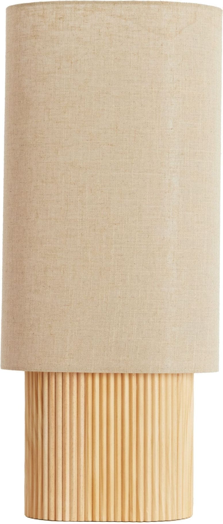 Light & Living Tafellamp Laslo - hout naturel+linnen naturel Bruin Tafellamp
