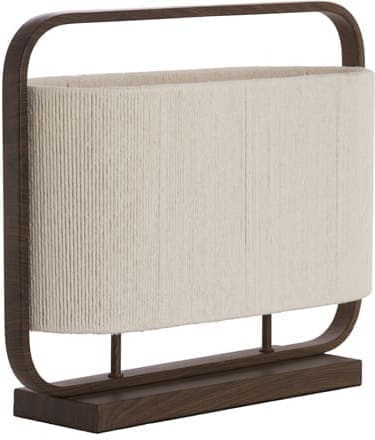 Light & Living Tafellamp Lecce - hout print d brn+touw crème Bruin Tafellamp