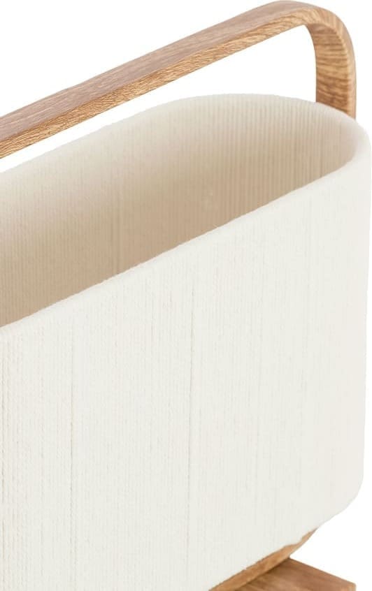 Light & Living Tafellamp Lecce - hout print natur+touw crème Bruin Tafellamp