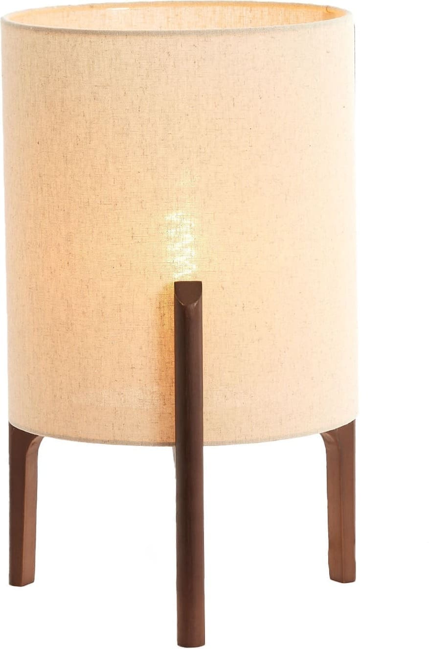 Light & Living Tafellamp Litto - donker bruin+linnen naturel Bruin Tafellamp