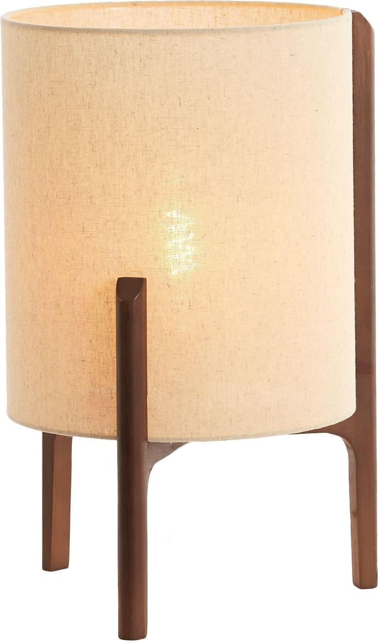 Light & Living Tafellamp Litto - donker bruin+linnen naturel Bruin Tafellamp