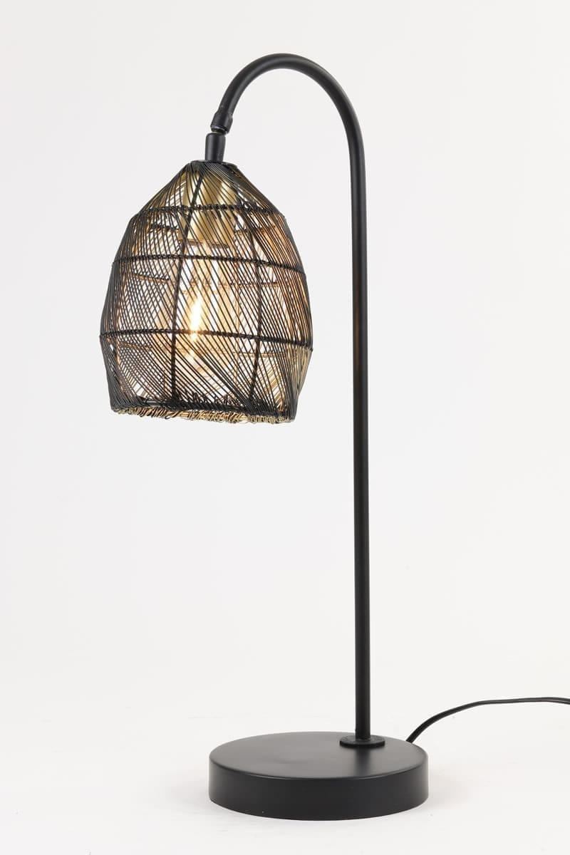 Light & Living Tafellamp Meya - mat zwart+goud Zwart Tafellamp