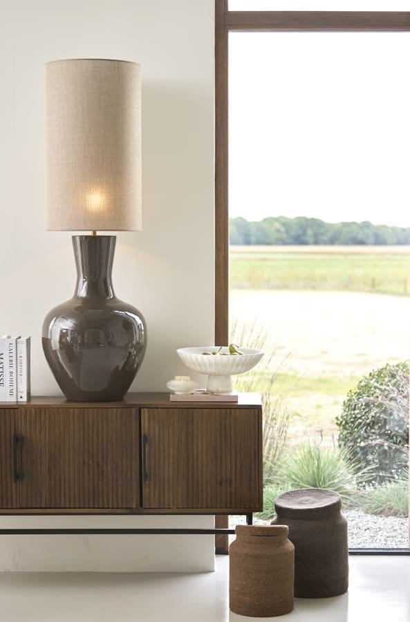Light & Living Tafellamp Nana - glans donker bruin Bruin Tafellamp