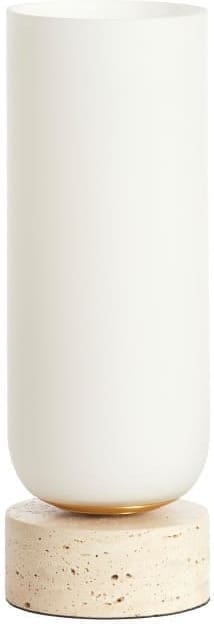 Light & Living Tafellamp Rylano - glas melk+zand+antiek brons Wit Tafellamp