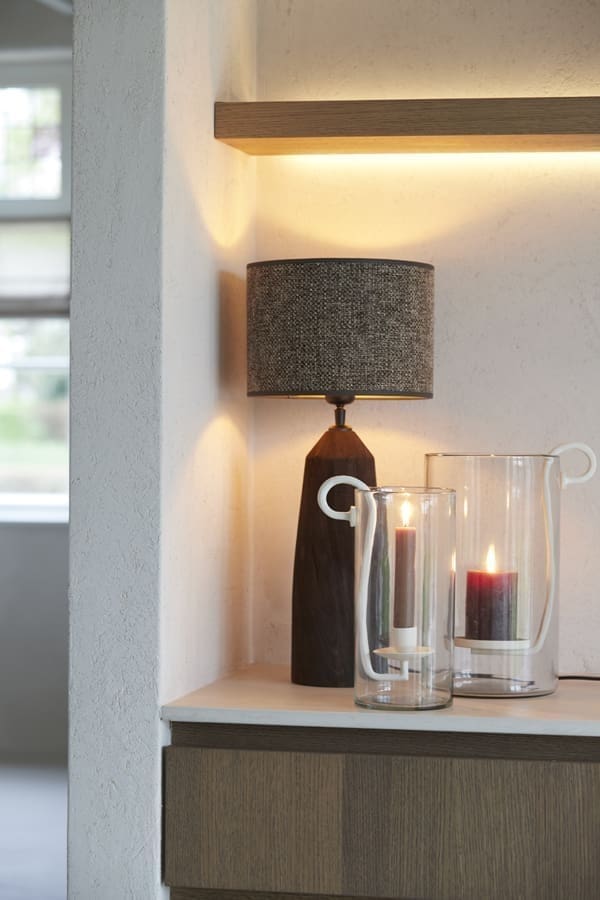 Light & Living Tafellamp Trapani - hout mat donker bruin Bruin Tafellamp