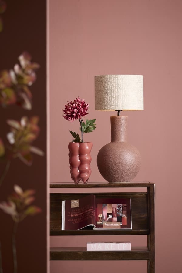 Light & Living Tafellamp Ulloa - keramiek donker oud roze Roze Tafellamp