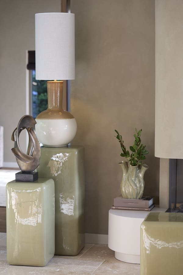 Light & Living Tafellamp Ulloa - keramiek licht bruin+crème Bruin Tafellamp