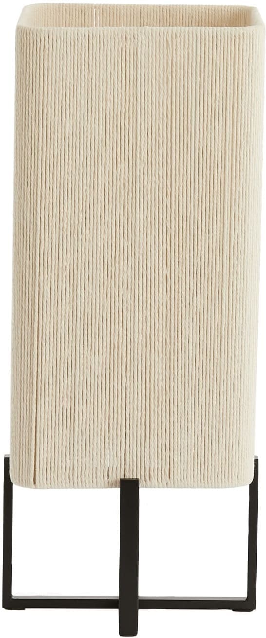 Light & Living Tafellamp Wyn - mat zwart+touw crème Zwart Tafellamp
