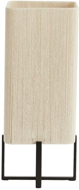 Light & Living Tafellamp Wyn - mat zwart+touw crème Zwart Tafellamp