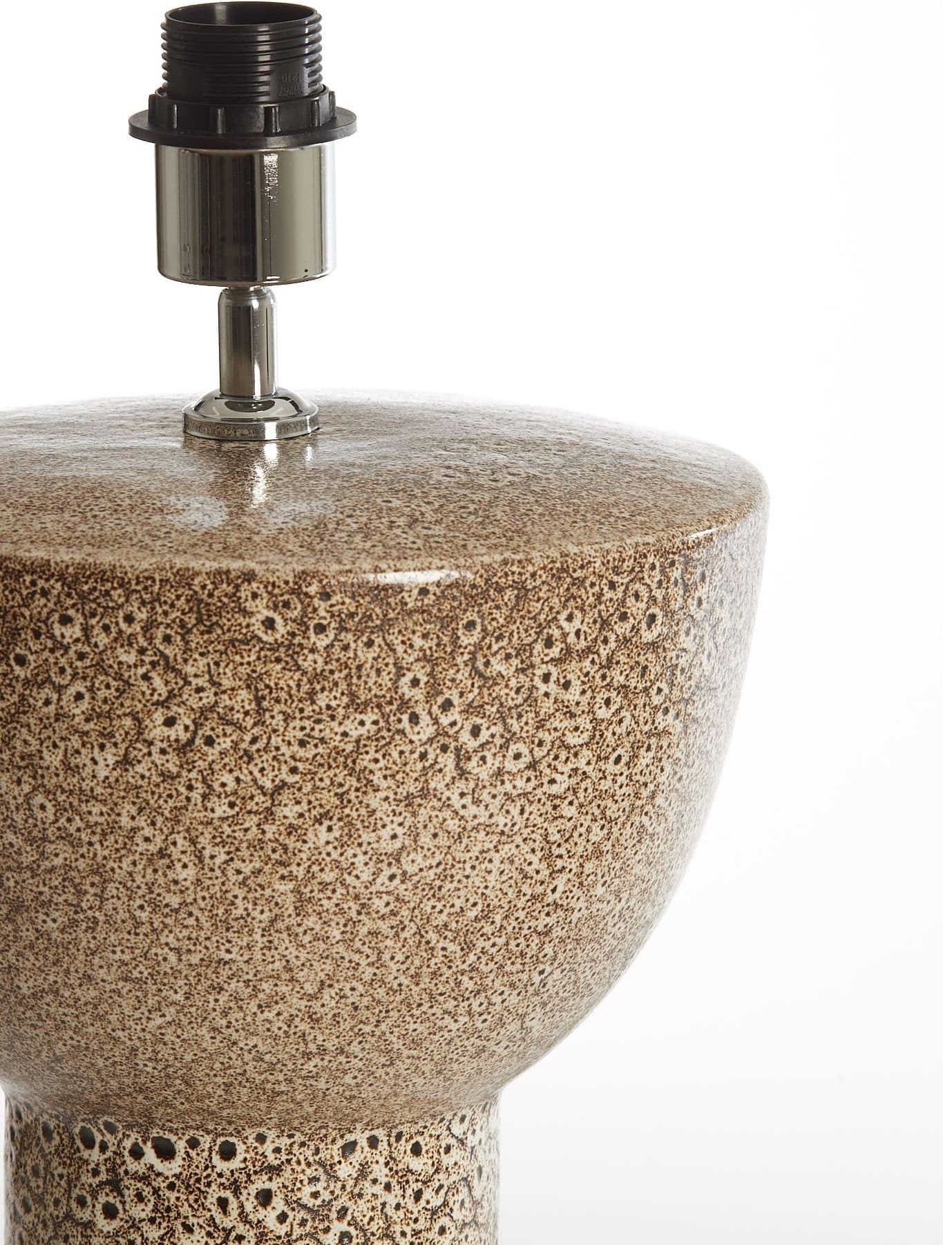 Light & Living Tafellamp Yasur - keramiek crème+zwart Zwart Tafellamp