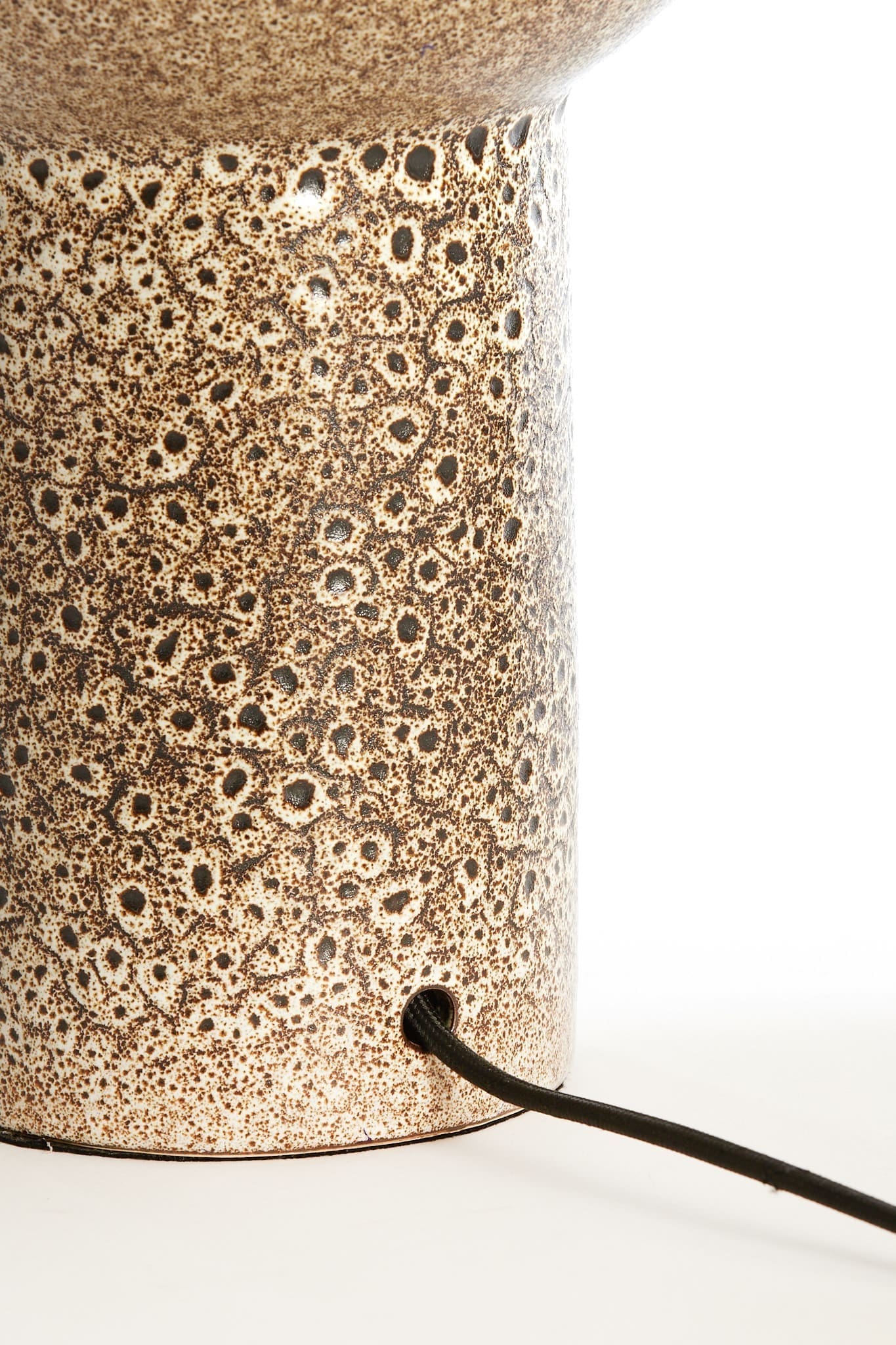 Light & Living Tafellamp Yasur - keramiek crème+zwart Zwart Tafellamp