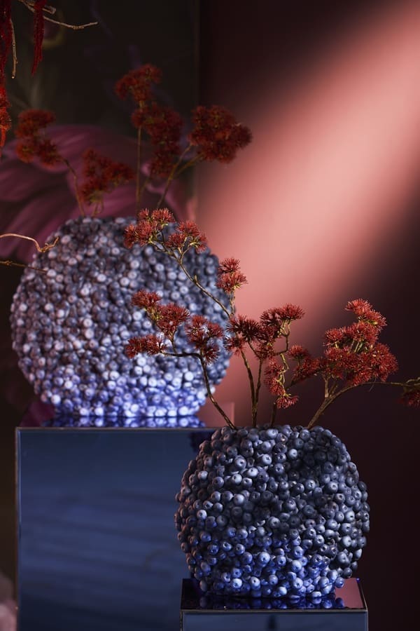 Light & Living Vaas Berries - donker blauw Blauw Vaas
