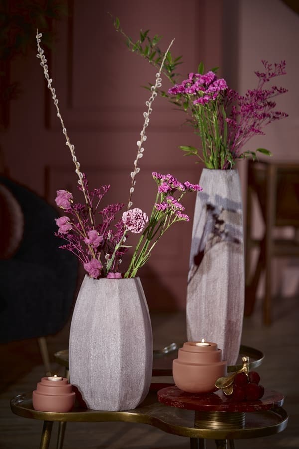 Light & Living Vaas Bradley - glas bordeaux Rood Vaas
