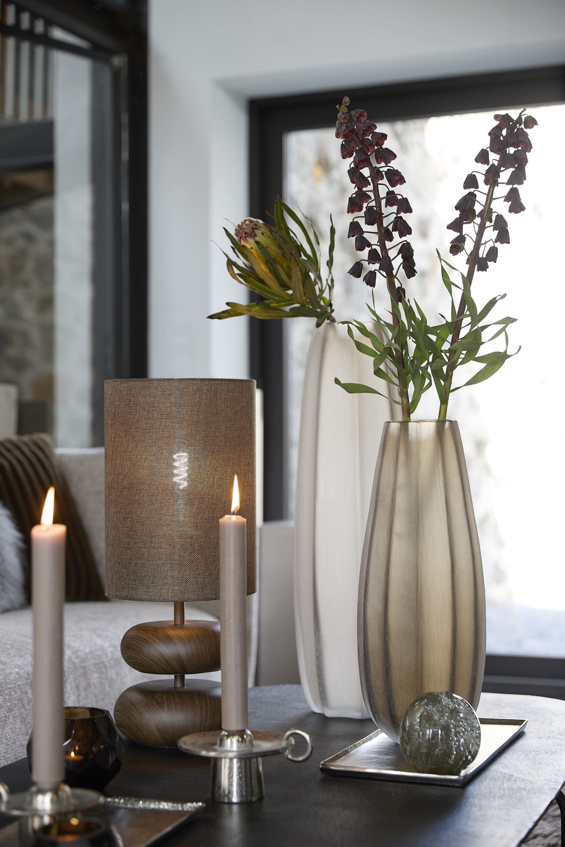 Light & Living Vaas Bradley - glas licht bruin Bruin Vaas