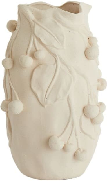 Light & Living Vaas Cherry - keramiek mat crème Wit Vaas