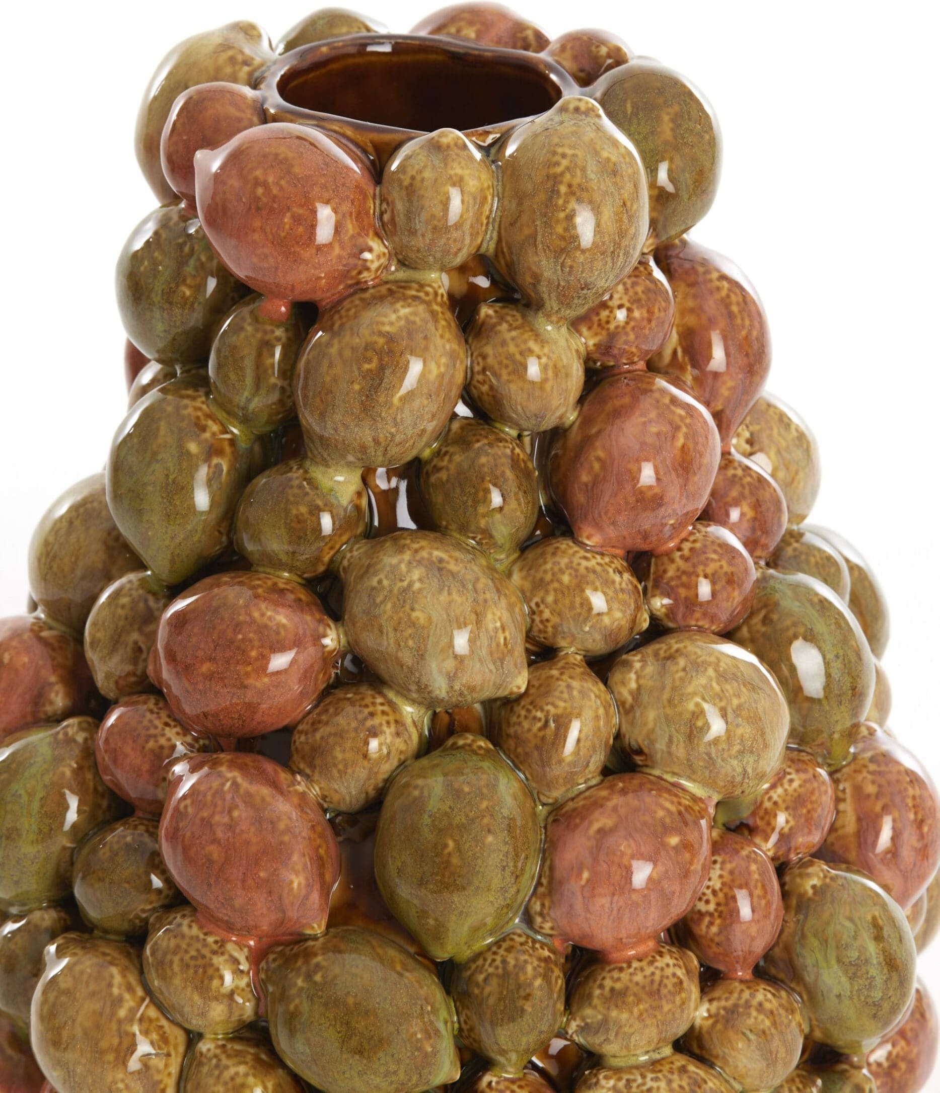 Light & Living Vaas Citrus - keramiek bruin-oranje+groen Bruin Vaas