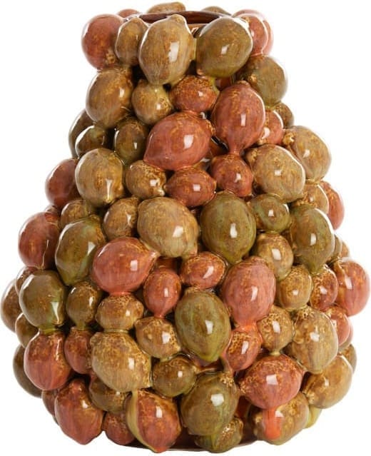 Light & Living Vaas Citrus - keramiek bruin-oranje+groen Bruin Vaas