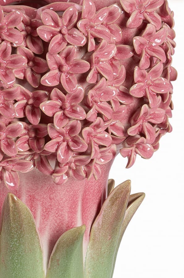 Light & Living Vaas Flower - keramiek roze+groen Roze Vaas