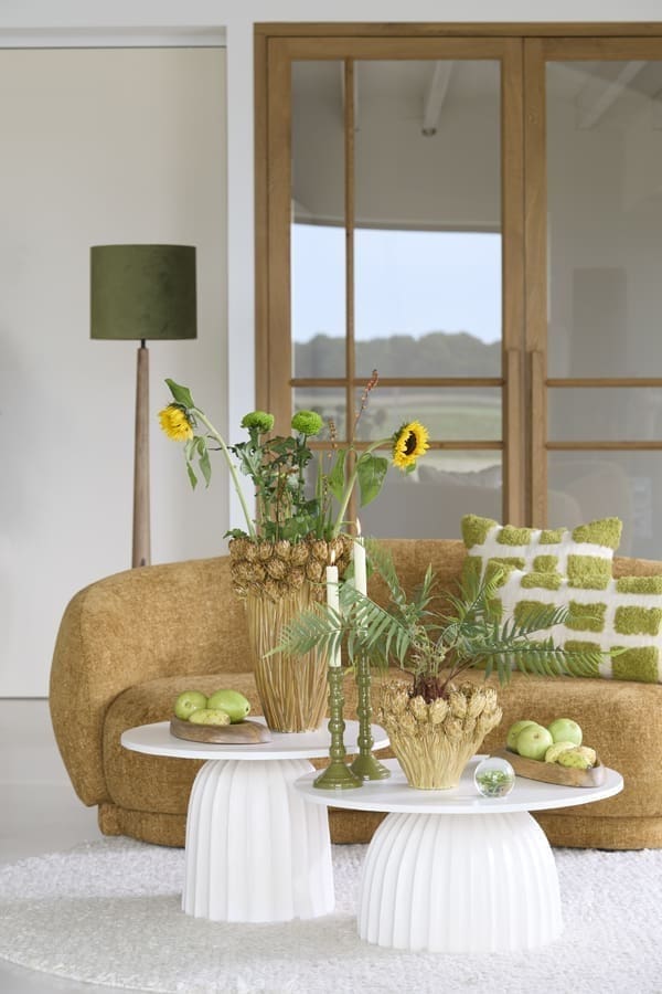 Light & Living Vaas Fynara - keramiek okergeel Geel Vaas