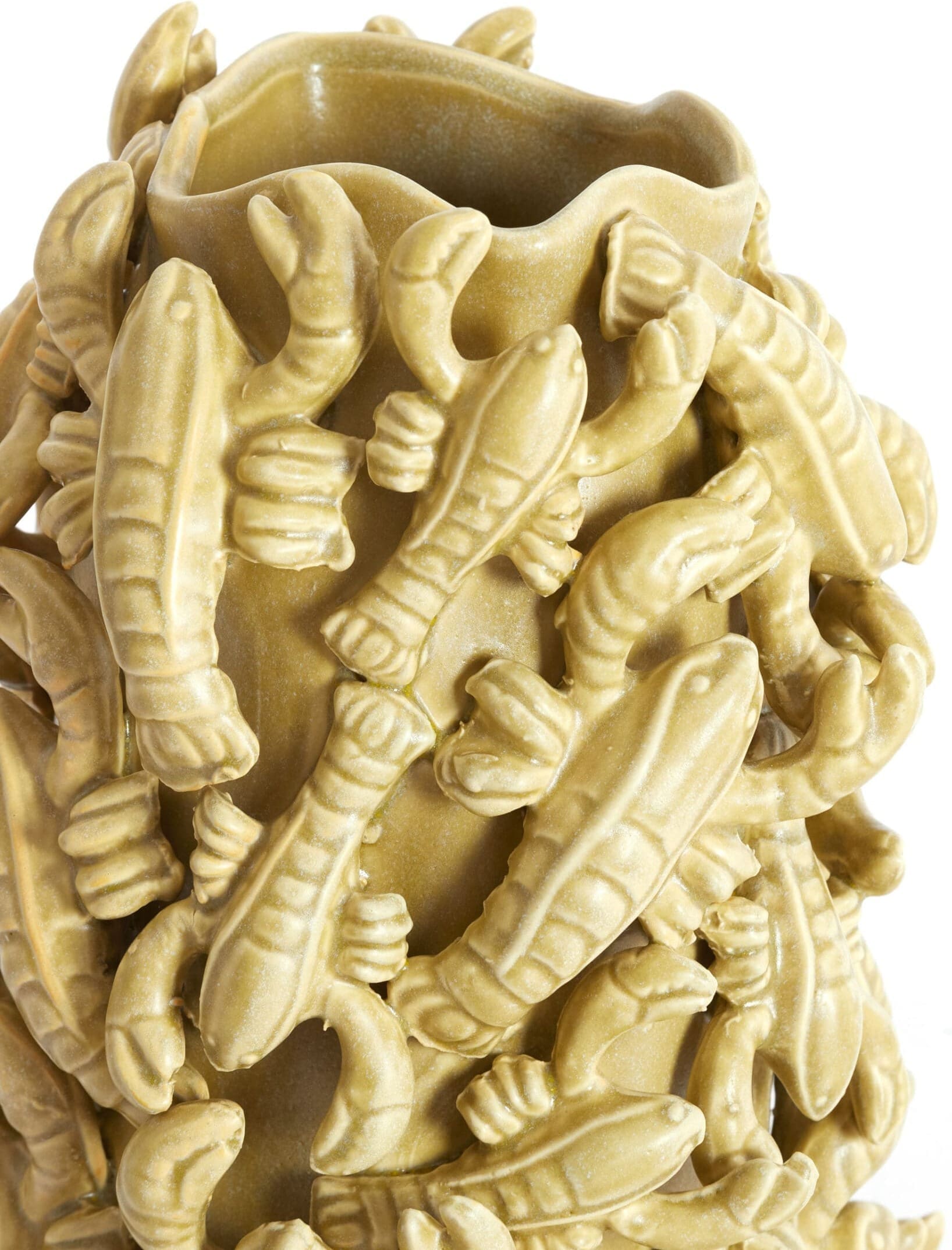 Light & Living Vaas Lobster - keramiek mat olijf groen Groen Vaas