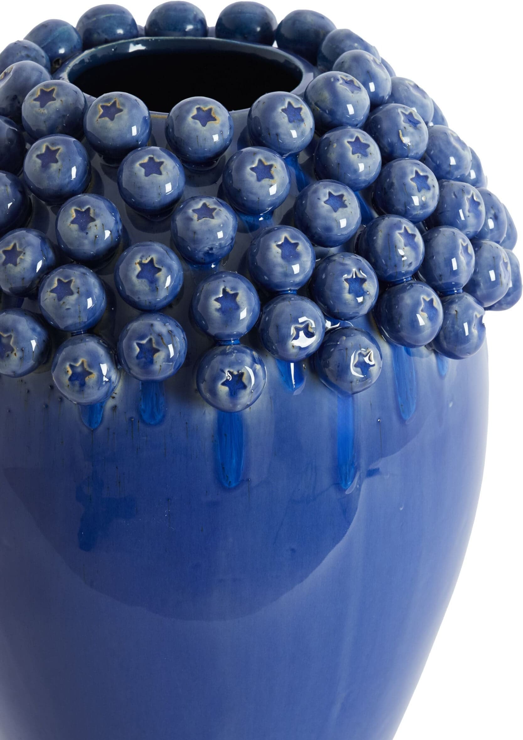 Light & Living Vaas Lovro - keramiek donker blauw Blauw Vaas