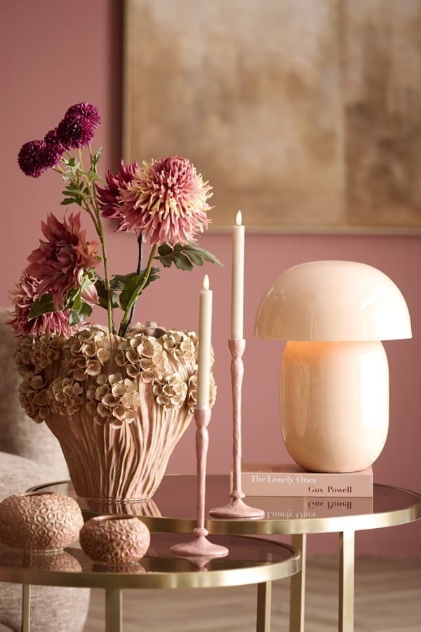 Light & Living Vaas Luserna - keramiek licht roze Roze Vaas