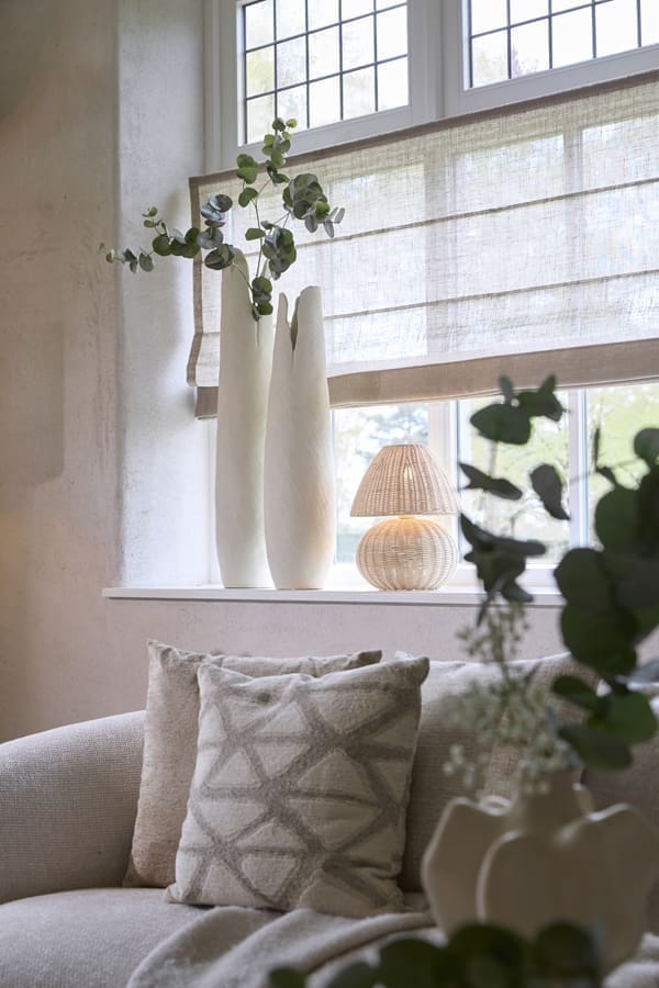 Light & Living Vaas Mesa - keramiek crème Wit Vaas