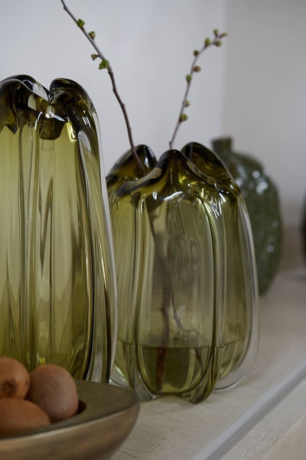 Light & Living Vaas Murela - glas olijf groen Groen Vaas