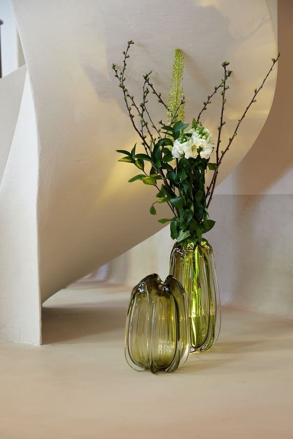 Light & Living Vaas Murela - glas olijf groen Groen Vaas