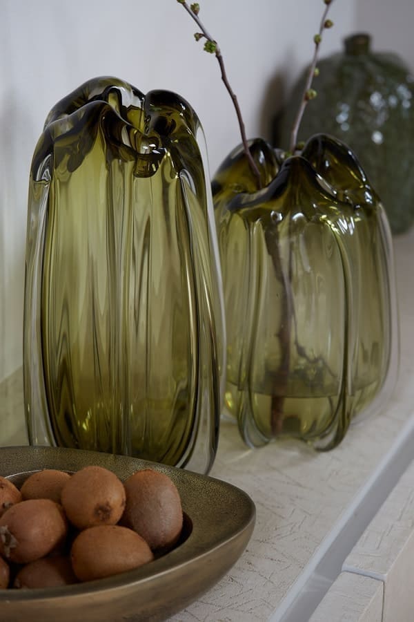 Light & Living Vaas Murela - glas olijf groen Groen Vaas