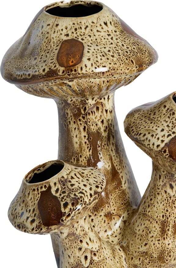 Light & Living Vaas Mushroom - keramiek d bruin+crème Bruin Vaas