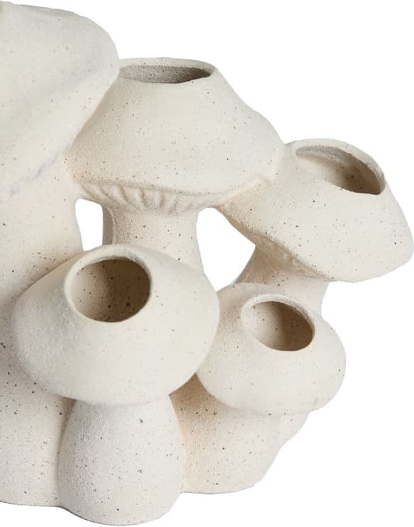 Light & Living Vaas Mushroom - keramiek mat crème Bruin Vaas