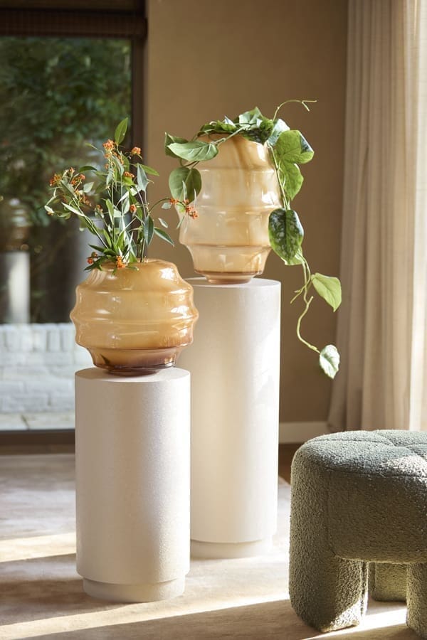 Light & Living Vaas Nayoro - glas glans amber Bruin Vaas
