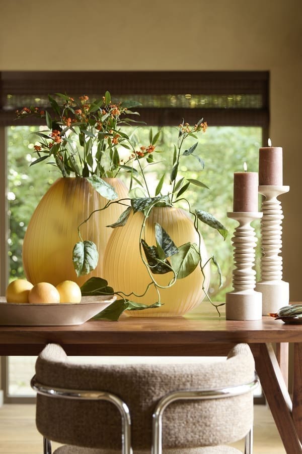Light & Living Vaas Santino - glas mat amber Oranje Vaas