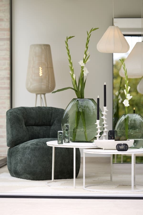 Light & Living Vaas Santino - glas transparant groen Groen Vaas