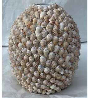 Light & Living Vaas Shell - crème-zand Bruin Vaas
