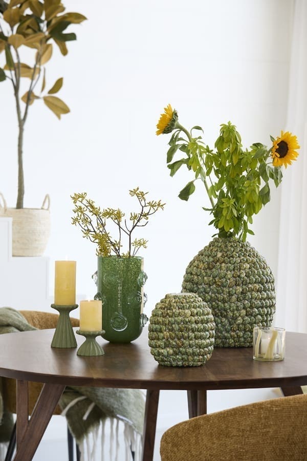 Light & Living Vaas Shell - groen Groen Vaas