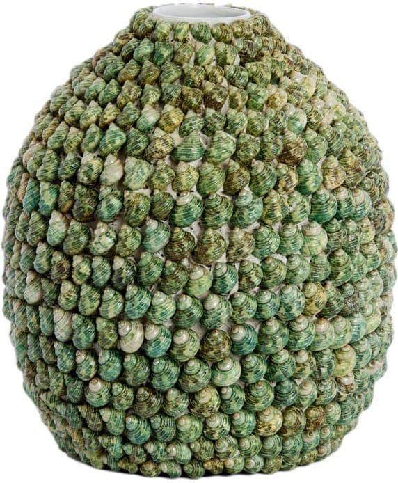 Light & Living Vaas Shell - groen Groen Vaas